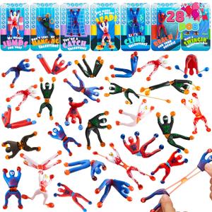 JOYIN 28 Pack Valentine's Day Ninja Sticky Man with Cards, Classroom Exchange Gift for Kids, Classroom and Holiday Reward Prizes, Valentines Party Favors, Ninja Sticky Man Toys