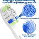 Replacement Toothbrush Brush Heads Compatible with Philips Sonicare Electric Toothbrushes with Click-on System Dupont Bristles for Optimal Plaque Remove, Pack of 10, White