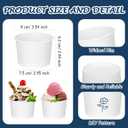 Nuenen 400 Pcs 8 oz Summer Ice Cream Paper Cups Bulk Disposable Dessert Cups Solid Color Paper Dessert Bowls for Snack Sundae Spring Party Favors Ice Cream Bar Supplies (White)