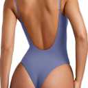 REORIA Women’s Sexy Trendy Open Back V Neck Spaghetti Strap Backless Trendy Cami Bodysuit Tops S