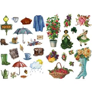 2 x Seasonstorm Vintage Garden Aesthetic Happy Planner Diary Journal Stationery Scrapbooking Stickers Travel Art Supplies (Pk102)