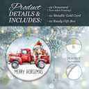 6 x Horse Ornament 2025, Merry Horsemas Christmas Ornament  Red Truck with Horse Wearing Santa Hat  Ceramic Tree Decoration with Gift Box  Holiday Farmhouse Ornament for Horse Lovers