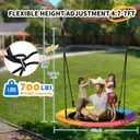 Tree Swing 40 Inch Saucer Swing 700LBS Heavy Duty for Kids Outdoor Rainbow