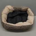 INVENHO Small Dog Bed for Medium to Large Dogs - Rectangle, Orthopedic, Soft, Calming, Durable Pet Cuddler with Anti-Slip Bottom (20"x19"x6") (Beige)