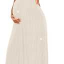 AISWI Maternity Sparkly Mesh Dress Halter Neck Sleeveless A Line Pregnancy Dresses Semi Formal Baby Shower Photoshoot L
