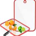Cutting Board, Glass Cutting Boards for Kitchen, Chopping Board Set with Non-Slip Edges & Hanging Hole, Dishwasher- Safe Clear Cutting Board for Countertop, Meal Prep & Serving