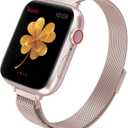 CTYBB for Apple Watch Band Series Ultra SE 8 7 6 5 4 3 2 1 38mm 40mm 41mm 42mm 44mm 45mm 49mm, Stainless Steel Slim & Thin Mesh Magnetic Clasp Strap Women and Girl Replacement Band for iWatch