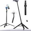 ULANZI TT88 Magnetic Tripod for iPhone 17, 57" Extendable Selfie Stick w Remote, 2-in-1 Phone Clip & Dual Cold Shoe Mounts-Lightweight Phone Tripod Stand for Vlogging, Travel, Video Recording, Black