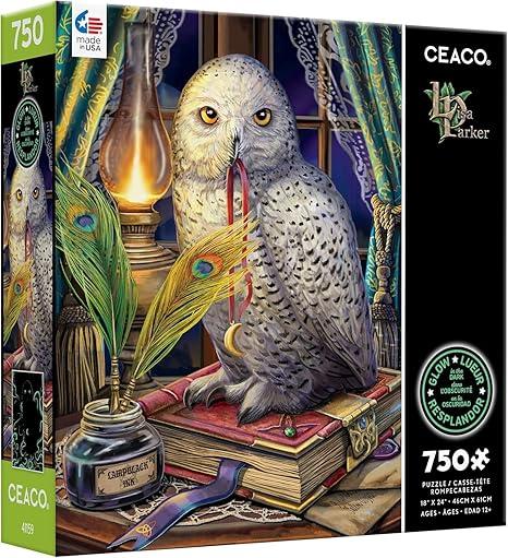 Ceaco - Glow in the Dark - Lisa Parker - Guardian of Spells Glow - 750 Piece Puzzle
