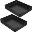 Letter-Size Tray, 2PCS Plastic Stackable A4 Paper Tray, Desk Drawer Organizer, Multi-use Large Storage Basket for Office Home Supplies,13 x 9.6 inch
