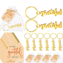 Henoyso Gold Thanksgiving Keychains Gift Employee Coworker Appreciation Thank You Cards Bag Keyring Party Favor