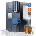 3-in-1 Water Dispenser with Ice Maker - Coffee Maker Countertop Bullet Ice Maker with 12H Timer, Hot/Cold/Warm Adjustable Volume Water, K-Cup Ground Coffee Brewer for Home Office Studio Gift