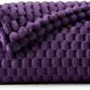 BEDELITE Fleece Throw Blanket for Couch & Bed - 3D Jacquard Decorative Purple Blanket, Super Soft and Cozy Warm Fuzzy Blanket All Seasons Suitable, 50x60Inches (Throw(50"x60"))