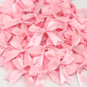 Pink Gift Wrap Bows - 50pcs 3.3 Inch Elegant Bows for Gift Wrapping, Party Decorations, Wedding Decor, Birthday Presents, Holiday Gifts, DIY Crafts, Baby Shower, Anniversary, Christmas, Gift Bags (1 count (Pack of 50))