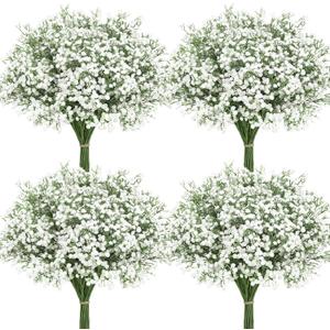 Roberly 30 Pcs Babys Breath Artificial Flowers, 22" Fake Gypsophila Flowers with Long Stems Real Touch Faux Greenery Plants DIY Flores Bouquet for Vase Wedding Floral Party Outdoor Garden Home Decor