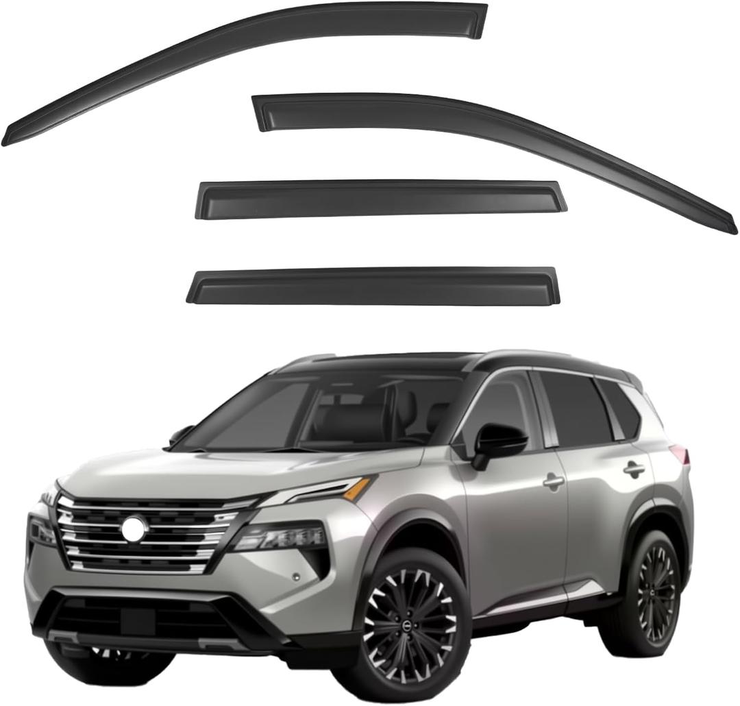 Window Visors Rain Guards Fits 2021-2026 Nissan Rogue, Dark Smoke