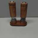 Rechargeable Electric Salt and Pepper Grinder Set Automatic Salt and Pepper Shakers with Wood Base, Adjustable Coarseness, LED Light, One-Hand Operation Salt and Pepper Shakers Set
