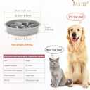 JASGOOD Largr Dog Slow Feeder Bowl - Reduce Slip Puzzle Bowl for Elevated Diners - Gray, Fit Opening 8.9"-9.25"