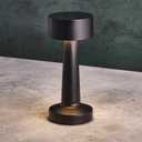 Elements 8.4 Inch Black LED Rechargeable Metal Lamp - Touch Control Desk Lamp with 3 Light Colors, Stepless Dimming, 1200mAh Battery, USB-C Charging, Perfect for Home Office, Bedroom, Living Room