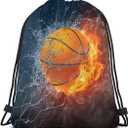 Sports Basketball Unisex Drawstring Backpack Bag Sport Gym Travel Sackpack