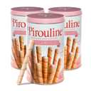 Pirouline Rolled Wafers  Strawberry  Rolled Wafer Sticks, Crme Filled Wafers, Rolled Cookies for Coffee, Tea, Ice Cream, Snacks, Parties, Gifts, and More  14.1oz Tin 3 Pack