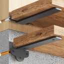 LuckIn 6 Pack Floating Shelf Brackets, Heavy Duty Floating Shelf Bracket 6 Inch Long, Black Hidden Metal L Brackets for Wall Shelves Support DIY(1/5 Inch Thicked) and 170 lb. Load Capacity