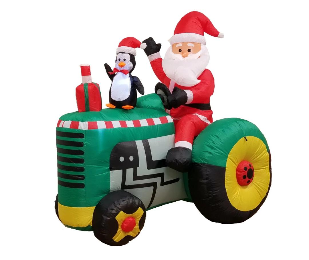 5 Foot Tall Christmas Inflatable Santa Claus Tractor Penguin Blowup Decoration