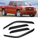 Window Visors for 1999-2006 Chevy Silverado & GMC Sierra 1500/2500 / 3500 HD, Rain Guards Shields Vent Deflector Shade Dark Smoke 2007 Classic for Extended Cab, Tape-On, 4PCS (For 1999-2007 Silverado/ Sierra Extended Cab)