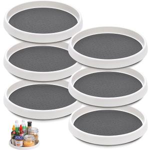 Set of 6, 10 Inch NonSkid Lazy Susan Turntable, Lazy Susan Organizer for Cabinet, Pantry Organization, Kitchen Storage, Bathroom Sink Cabinet, Refrigerator, Countertop, Spice Rack (6 Pack 10 in)