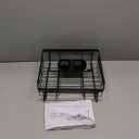 iSPECLE Expandable in Sink Dish Drying Rack - Adjustable Capacity (12.4''-17.1''L) Over The Sink Dish Drainer Drying Rack for Kitchen Counter and Sink, Dish Rack with Utensil Holder, Black (Medium)