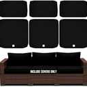 ClawsCover 6Pack Outdoor Patio Seat and Back Cushions Replacement Covers Fit for 3-Seater Wicker Rattan Furniture Conversation Set Sectional Couch,Black-Included Covers Only