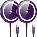 WRVVR for Apple Mag-Safe Charger 2 Pack, Magnetic Wireless Charger for iPhone 17/17 Pro/17 Pro Max/Air/16 15 14 13 12 Pro Max Plus mini,Charging Pad for Airpods Pro 3 2,Strong Magnet, Violet