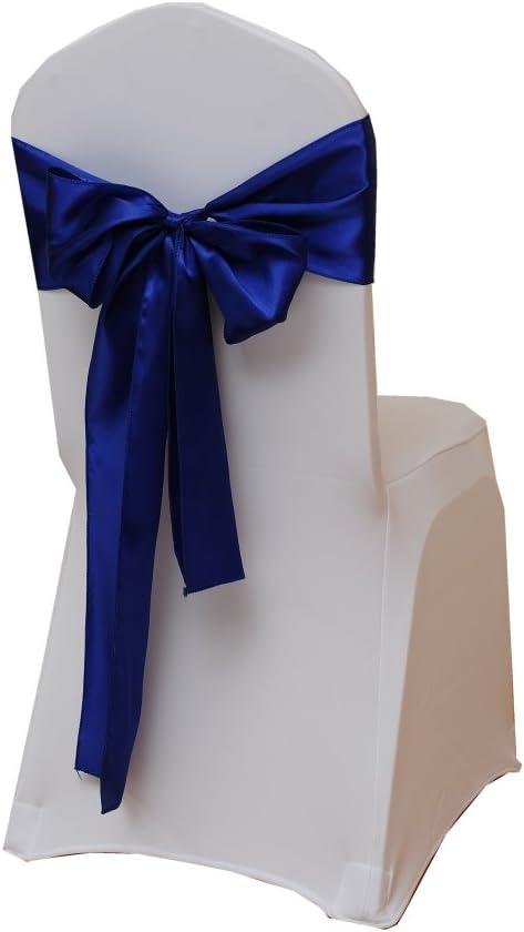 25pcs Decorative Wedding Chair Sashes Bows, Satin Chair Ribbons Ties for Trade Shows Christmas Events Baby Shower Birthday Party, Blue