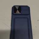 SSLOTSCASE for iPhone 16 Pro Max Case with Stand & Credit Card Holder & Sliding Camera Cover, FullBody Drop Proof TPU Soft Silicone Edge Protective Case Cover for iPhone 16 Pro Max 6.9'' 5G, Blue