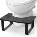 Bamboo Toilet Stool,Potty for Pooping,Portable Squatting Pan with Dual Anti Slip Design,Bathroom Stools,Poop Stool for Bathroom,Toilet Step,Toilet Stools for Pooping,Bamboo Articles(Black)
