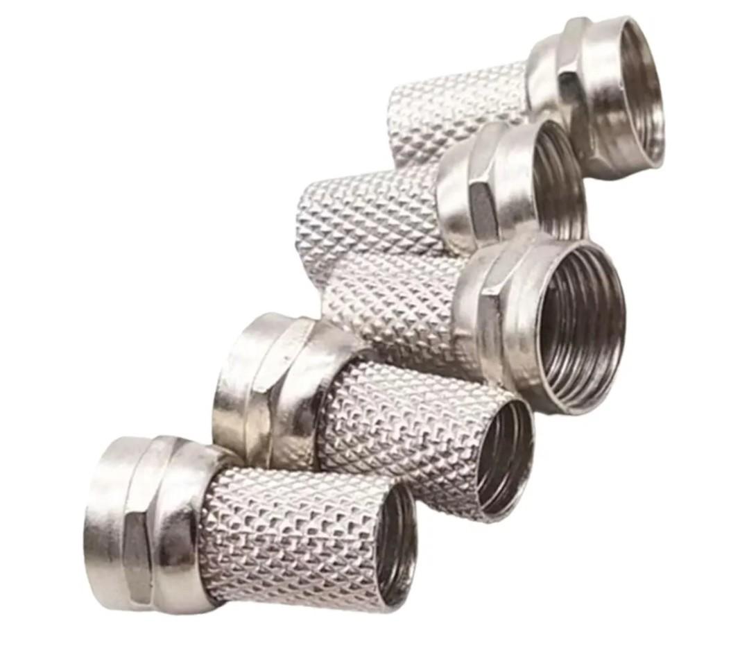 9  Pack RG6 F-Type Twist-On Coaxial Connectors, Tool-Free & Crimp-Free Design for Satellite, Internet & HD TV Cable