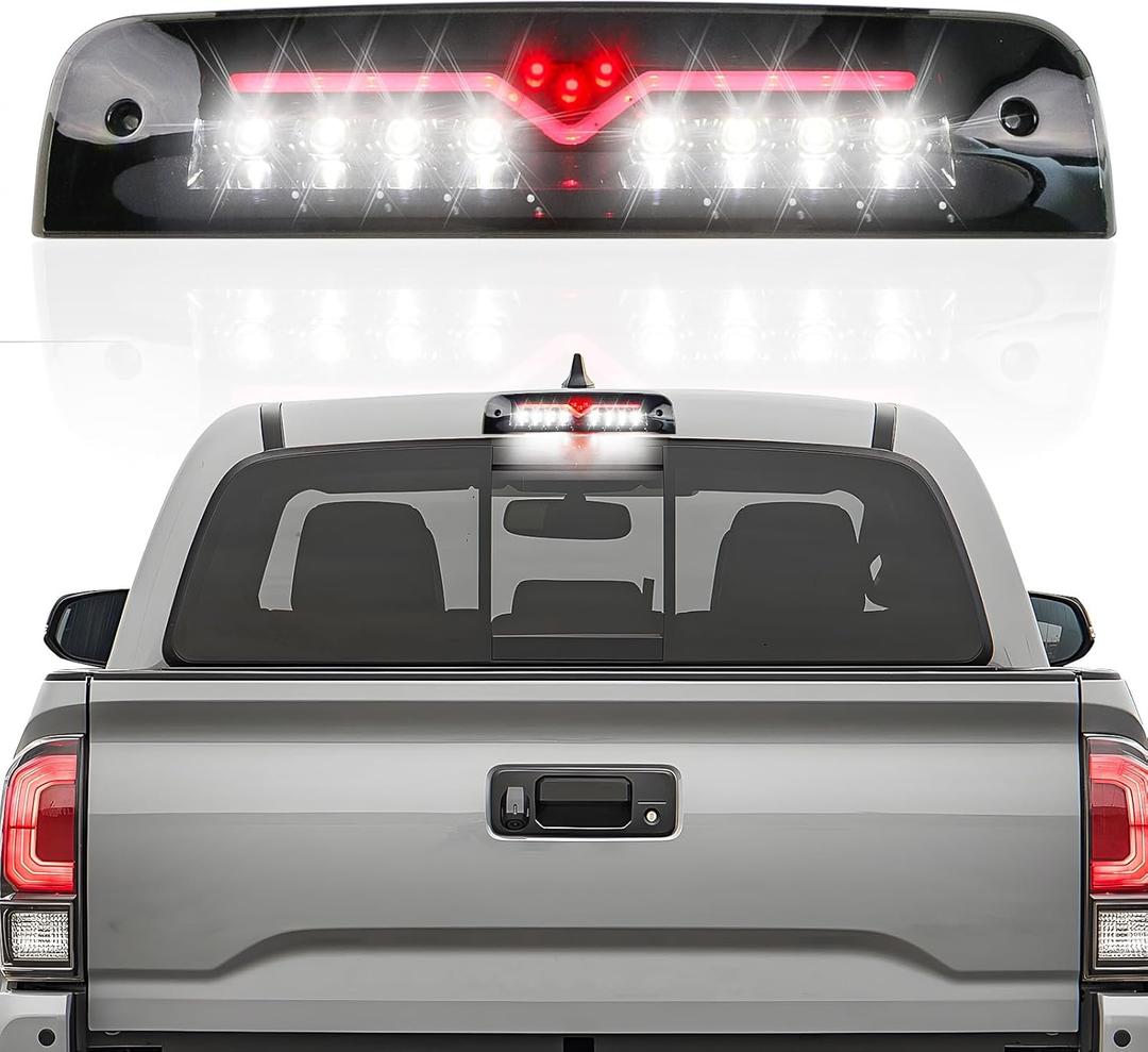 Youxmoto Fit for Dodge Ram 1500 2009-2017, Ram 2500 3500 2010-2017 LED 3rd Brake Light Third Brake Light High Mount Stop Light Cargo Lamp Black Housing Smoke Lens 55372082AD 55372082AC