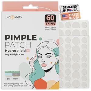 GoGleefy Pimple Patches for Face  Day & Night Acne Patches for Fast Healing, Skin Clarity  Invisible Hydrocolloid Patches, Waterproof Spot Treatment  All Skin Types Zit Patches of 60/120/180