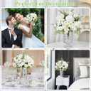ASTRYAS White Artificial Flowers, 4Pcs Fake Rose Silk Chrysanthemum Ball Hydrangea Daisy for Decoration Faux Floral Arrangements for Wedding Party Home Decor Indoor(White)