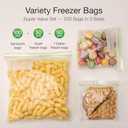 Baggies Variety Size Pack - 200 Count Variety Pack with 50 Gallon 50 Quart 100 Sandwich  Heavy Duty freezer bags