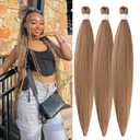 Brown Blonde Braiding Hair Pre Stretched Box Braids Hair Extension for Braiding 27/30/613 Mixed Braiding Hair for Knotless Box Braids, 2
