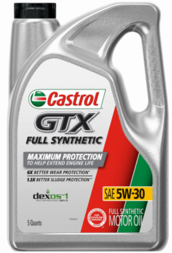 Castrol GTX Full Synthetic SAE 5W-30 Motor Oil, 5 Quarts