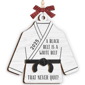 2 x Karate Ornament Boy 2025, Inspirational Gifts for Women Boy Girl, Motivational Gifts to Cheer Up A Friend, Coworkers, Besite, Wooden Ornament for Christmas Tree Decorations