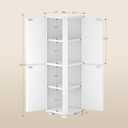 Hzuaneri Corner Bathroom Cabinet,Small Corner Floor Cabinet with 4 Doors, 9.1"D x 9.1"W x 30.9"H