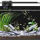 5 Gallon Fish Tank Aquarium Starter Kit with Filter Light Lid Rimless GlassBlack Background, Ultra Clear Low-iron Glass, Timer Light, 5 Brightness, Adjustable Water Flow, for Betta Shrimp Guppy Snails