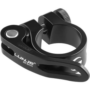 TRIWONDER Bicycle Seat Post Clamp 31.8mm 34.9mm Aluminum Alloy Seat Tube Clip Bike Quick Release Clamp (28.6mm, 01 Black)