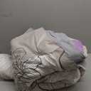 Menghomeus California King Comforter Set Purple Floral Pattern Printed on Grey Cal King Bedding Set Soft Microfiber Bed Comforter Set for All Season