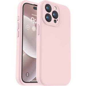 Vooii Compatible with iPhone 15 Pro Max Case, Upgraded Premium Silicone, [Camera Protection] [Soft Anti-Scratch Microfiber Lining] Shockproof Phone Case for iPhone 15 Pro Max 6.7 inch - Chalk Pink