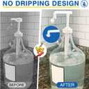 4Pcs Gallon Jug Syrup Pump Dispenser, 38-400 Leak Proof Pump for Gallon Jug - Lotion Shampoo Pump Cap Included, Fits 1 Gallon Bottle 64oz 128oz Shampoo Laundry Detergent Containers (White - 4 Pack)