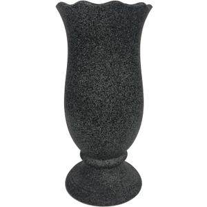 Memorial Grave Cemetery Vase Decoration for Grave Cemetery in Ground Marble Color with Spikes and Flower Foam